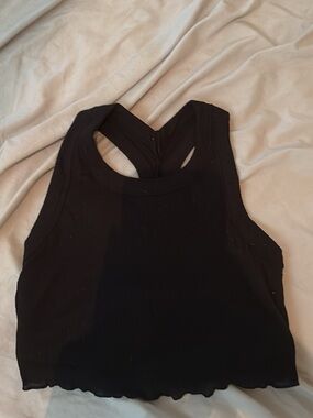 Free people Black Ribbed Racerback Crop Top